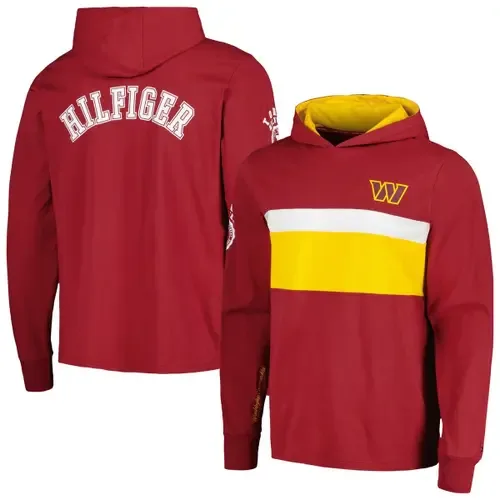 Tommy Hilfiger Burgundy Washington Commanders Morgan Long Sleeve Hoodie T-Shirt by Tommy Hilfiger