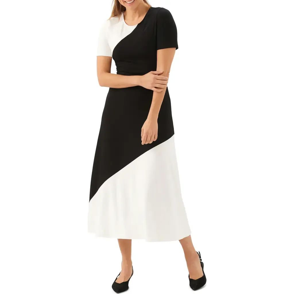 Colorblock Jersey Midi Dress by Karen Kane