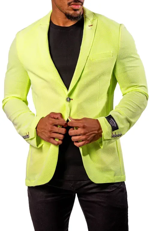 Neon Unconstructed Knit Blazer by Maceoo