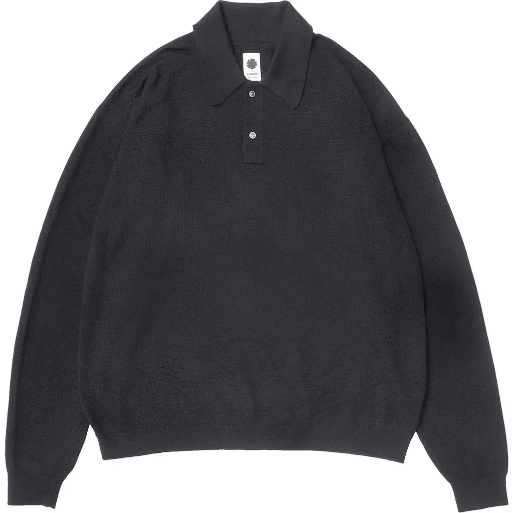 Lightweight Knit Polo Sweater by vowels