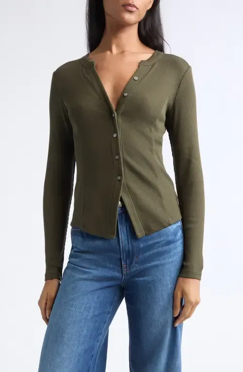 Cordis Ribbed Long Sleeve Knit Top by Veronica Beard