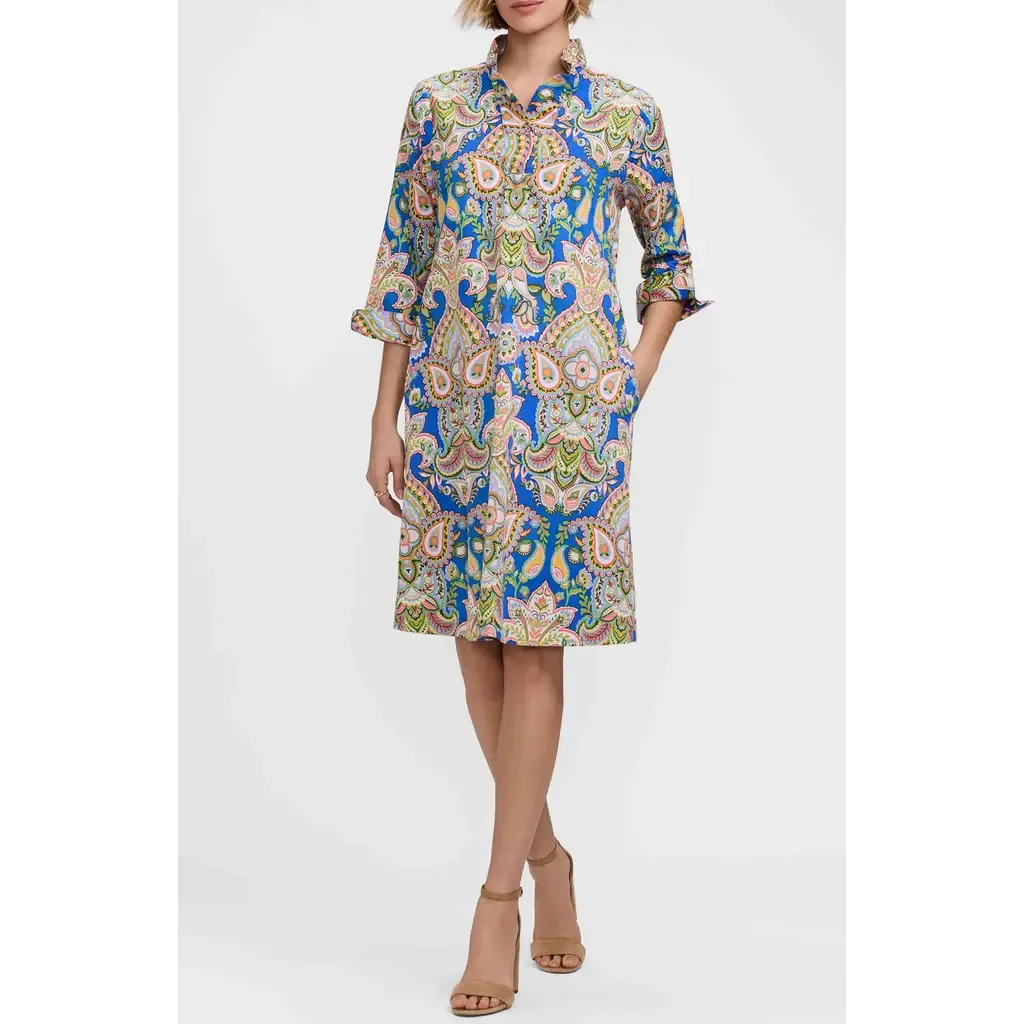 Tammy Three-Quarter Sleeve Cotton Dress by Foxcroft