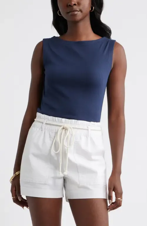 Boat Neck Rib Tank by caslon(r)