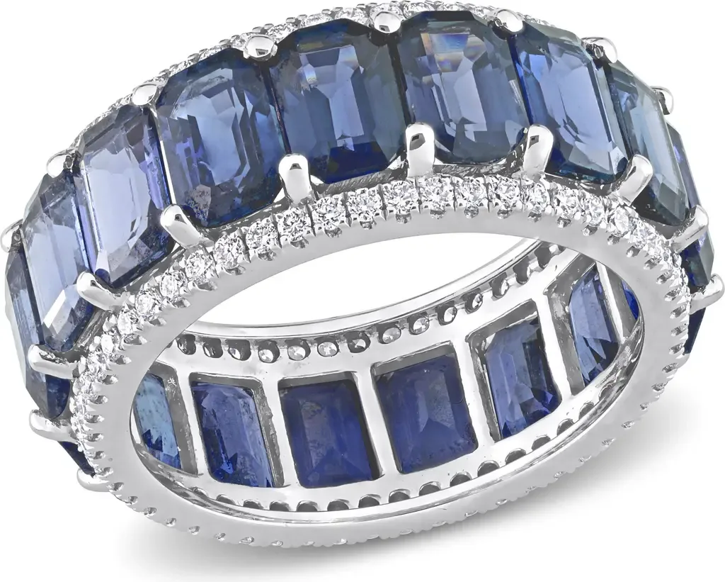 Gemstone & Diamond Eternity Ring 14k by Julianna B.