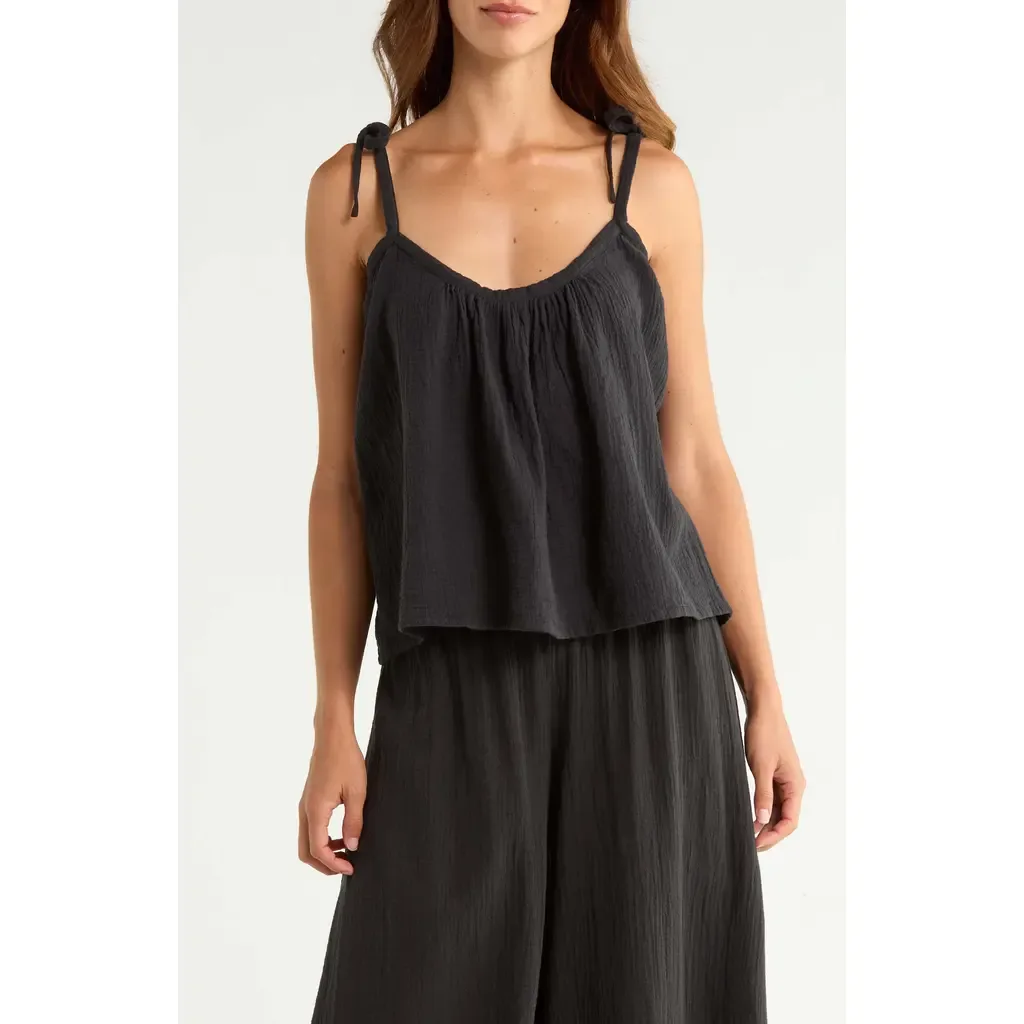 Tie Strap Cotton Gauze Cover-Up Top by Elan