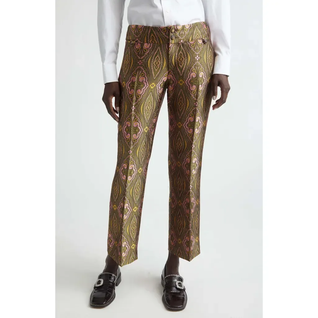 Paisley Jacquard Ankle Trousers by Etro