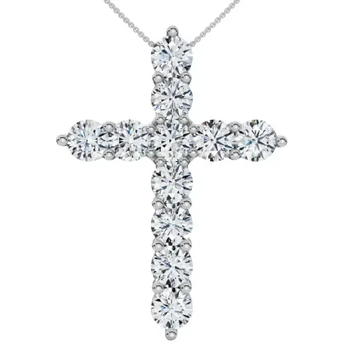 4Ct tw Diamond Cross Pendant 14k Gold 18" Necklace Lab Grown by Bliss Diamond