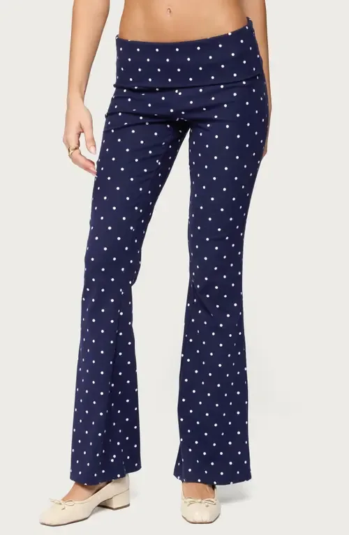 Daliya Dot Foldover Pants by EDIKTED