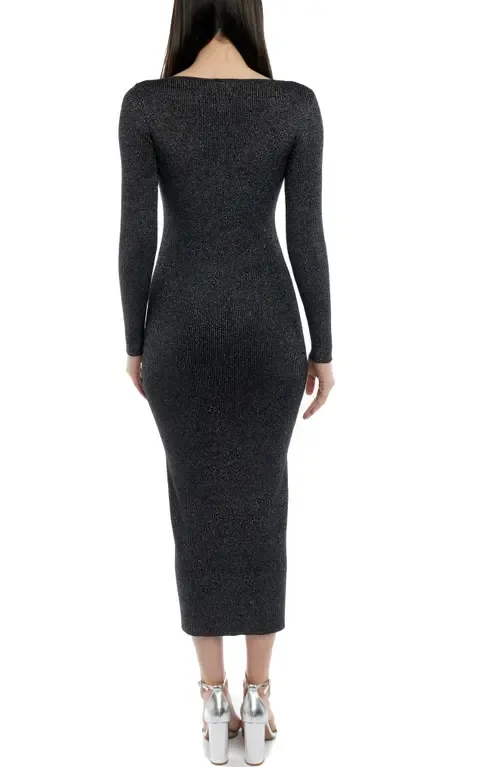 Felicity Deep V Rib Maxi Dress by LBLC the label