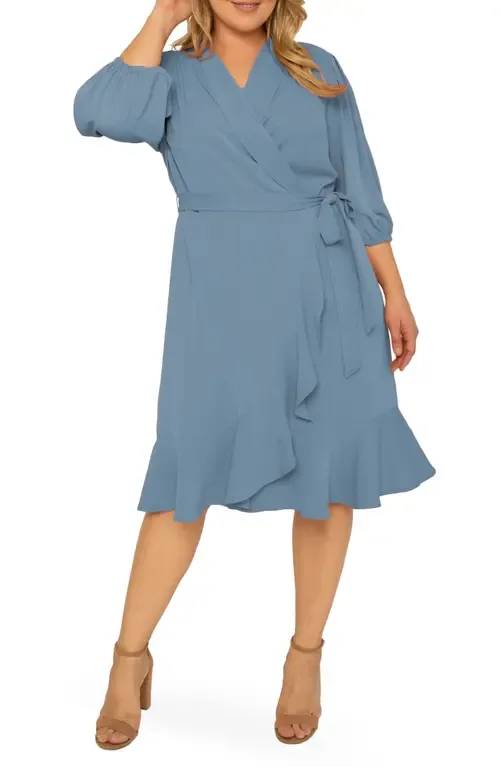 Kylie Ruffle Wrap Dress by Standards & Practices