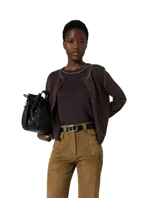 Lorys Contrast Trim Cardigan by GERARD DAREL