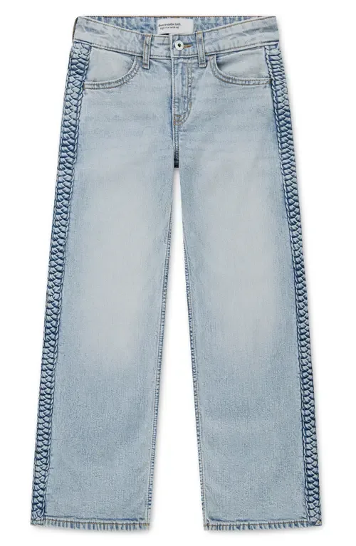 Braided High Waist Wide Leg Jeans by abercrombie kids