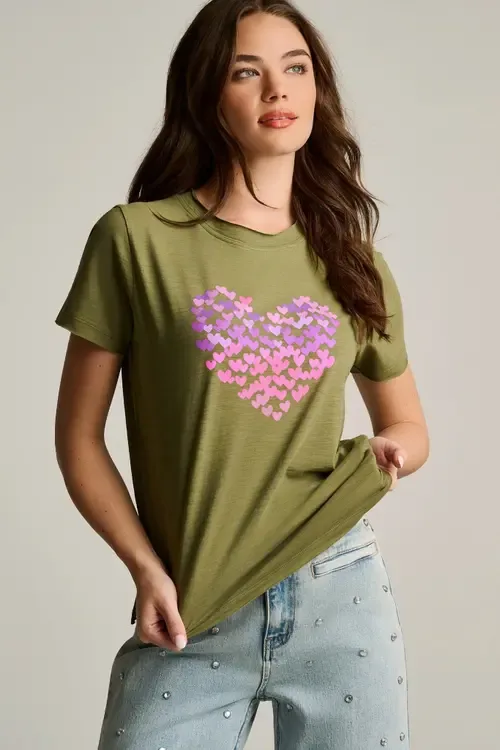 Heart Beats Cotton T-Shirt by Lisa Todd
