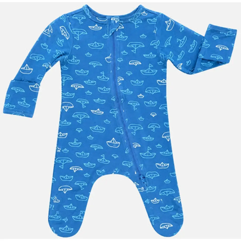 Modal Zip Footie in Nautical by Norani