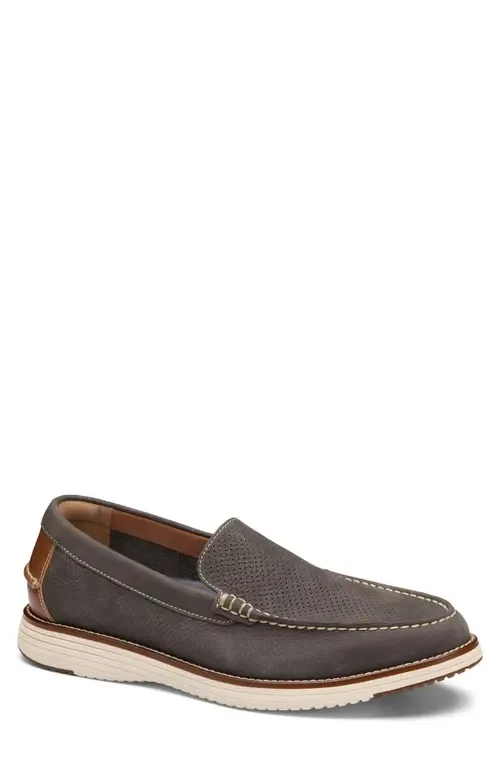 Upton Perf Venetian Loafer in Charcoal Nubuck by Johnston & Murphy