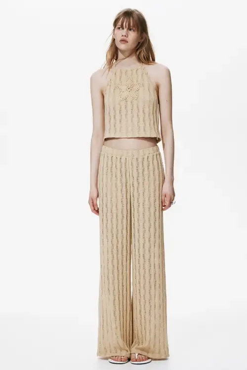 Knitted Pull-On Trousers by H&M