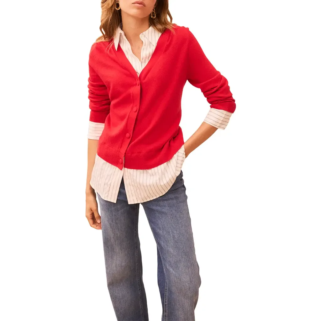 Cotton Blend Layered Knit Shirt by MINT VELVET