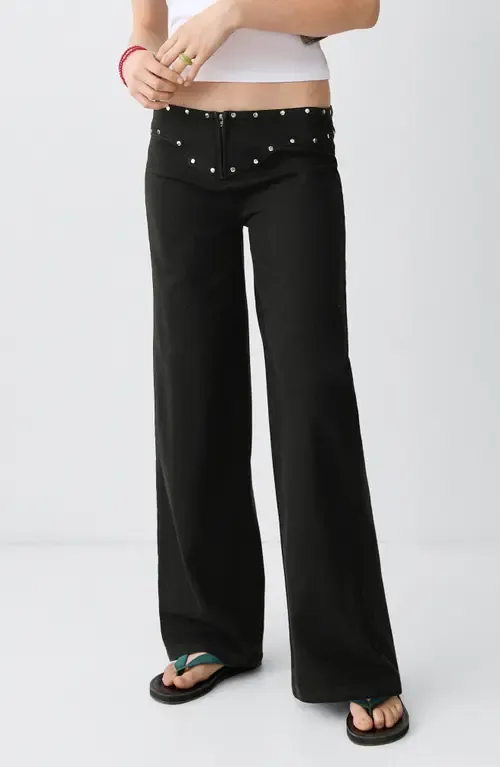 Studded Low Waist Straight Leg Jeans by MANGO TEEN