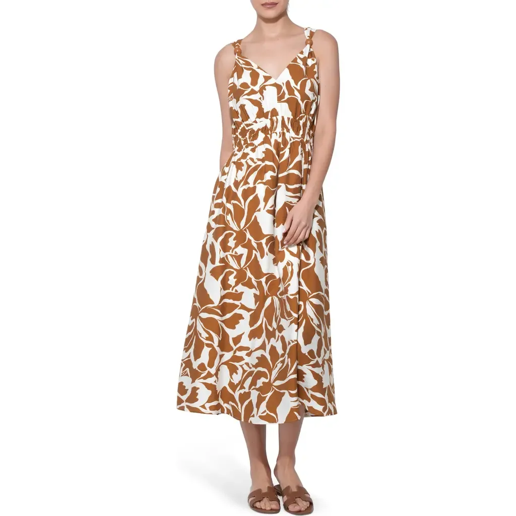 Kiana Wood Trim Sleeveless Maxi Dress