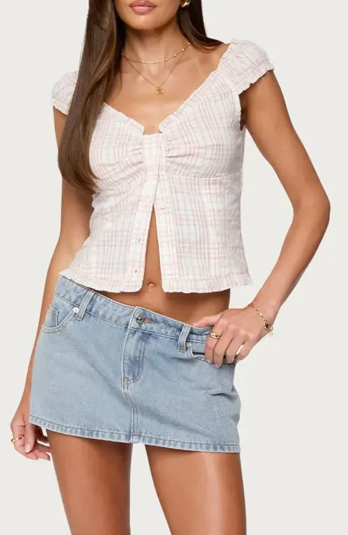 Dolsy Plaid Button-Up Top