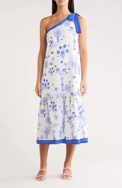 Alvina Tropics Nicol One-Shoulder Maxi Dress by SUGARLIPS