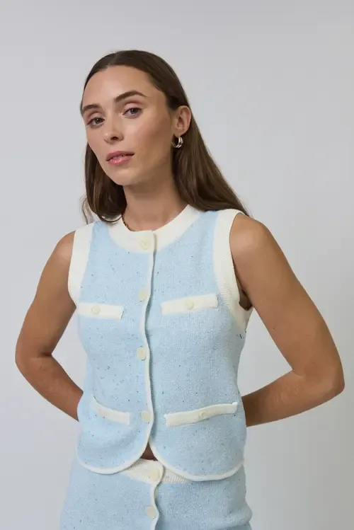 Celeste Tweed Yarn Vest by Central Park West