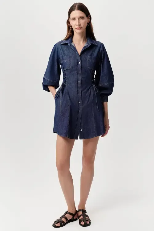 Adilene Long Sleeve Denim Mini Dress
