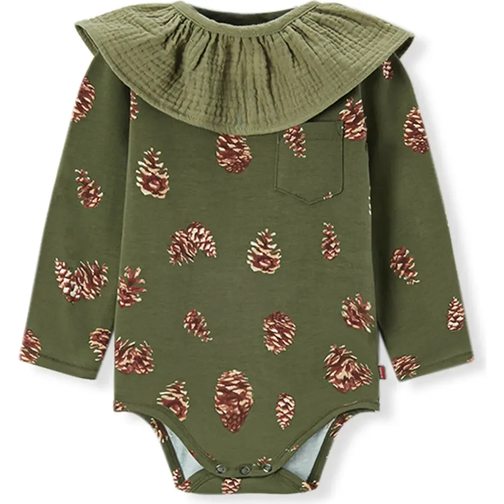 Cotton Stretch Removable Collar Long Sleeve One Piece by MILKBARN