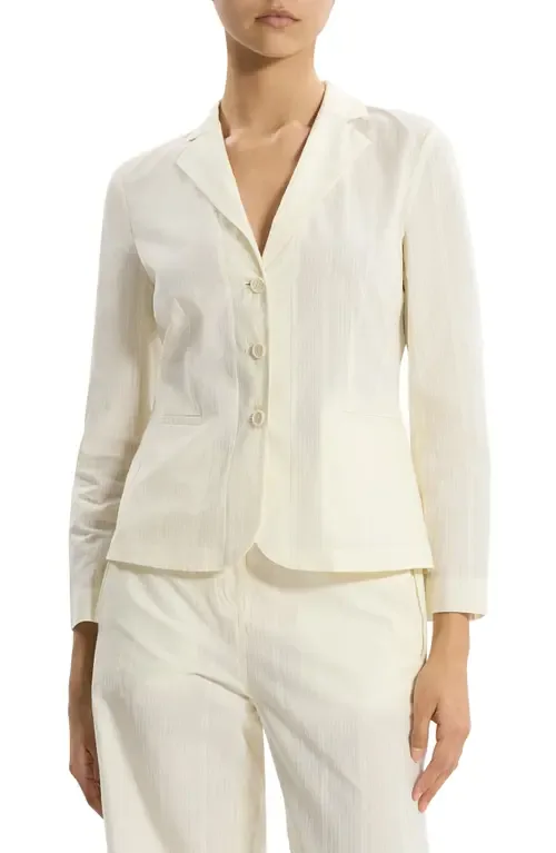 Shrunken Organic Cotton Blazer by Theory