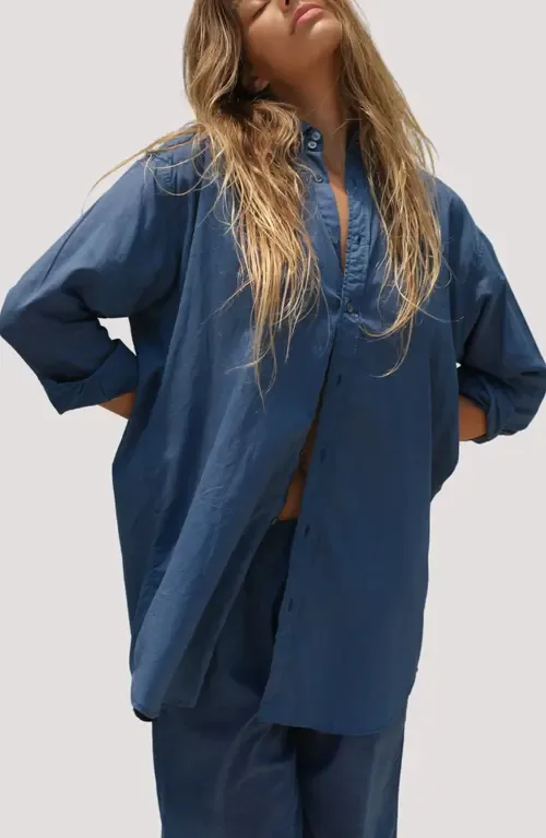 Mela Boyfriend Organic Cotton Cover-Up Shirt by Stone Fox Swim