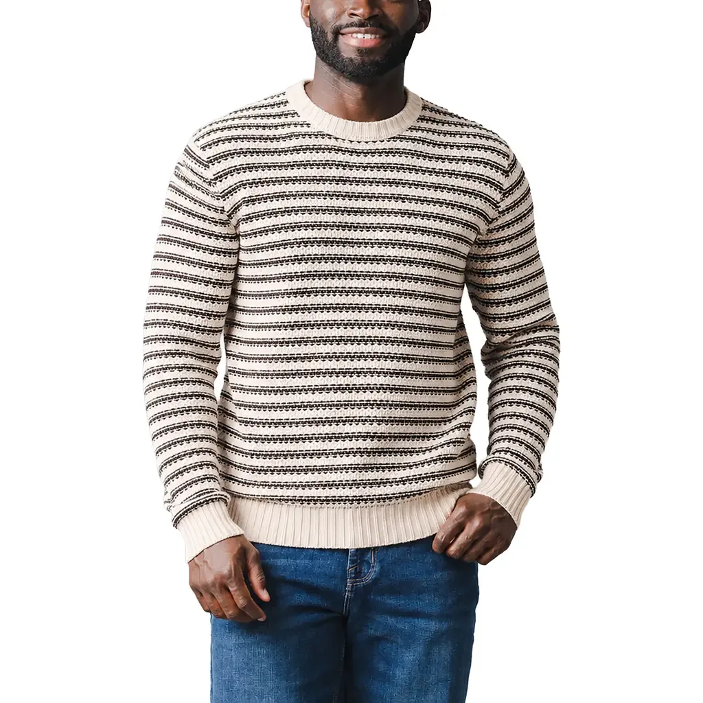 Organic Crew Neck Stripe Sweater by Hope & Henry