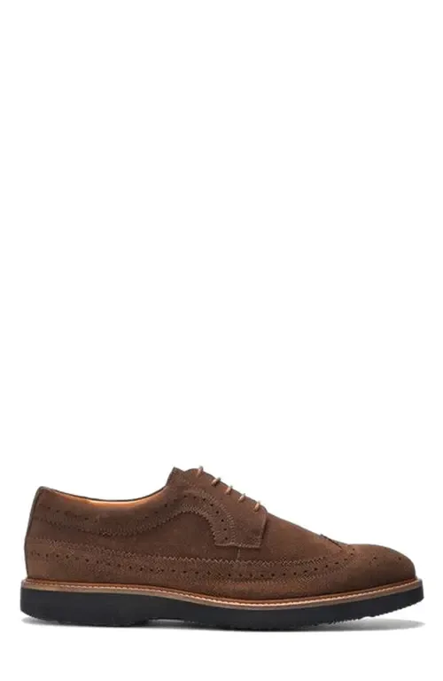 Ellis Wingtip Oxford in Tobacco Suede by A. Veer