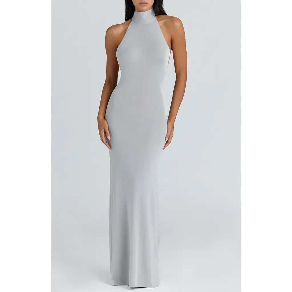 Nova Halter Open Back Mermaid Gown