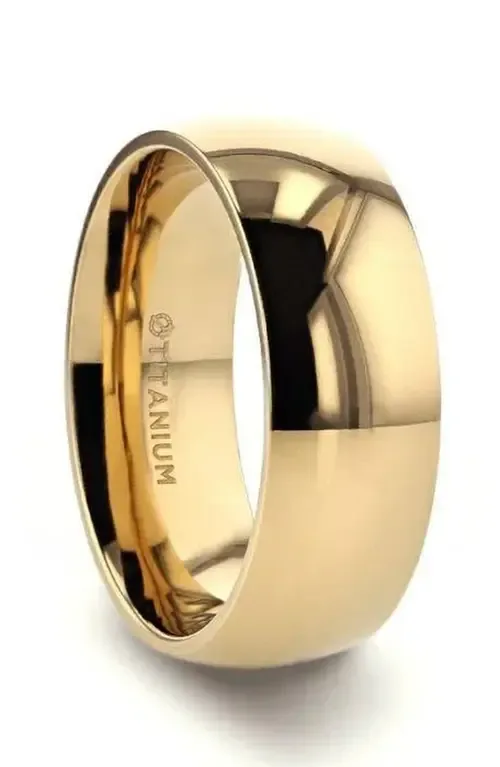 VANNA Traditional Domed Titanium Wedding Ring 8Mm by Larson Jewelers