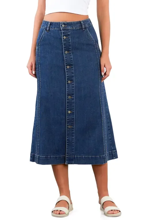 For Keeps Denim Maxi Skirt by Wash Lab Denim