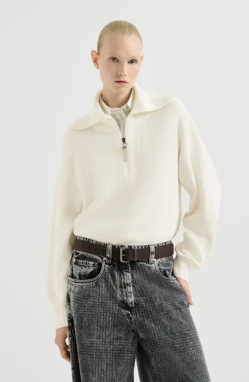 English Rib Knit Cardigan by Brunello Cucinelli
