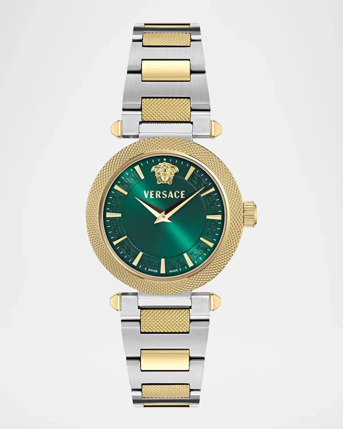 V-Musa 35mm Green Dial Two-Tone Bracelet Watch by Versace