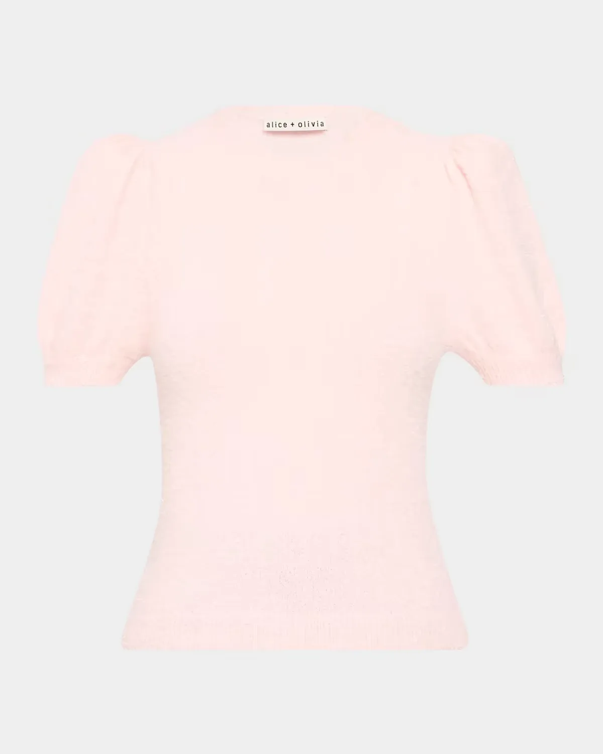 Ciara Puff-Sleeve Metallic Fuzzy Knit Sweater by ALICE + OLIVIA