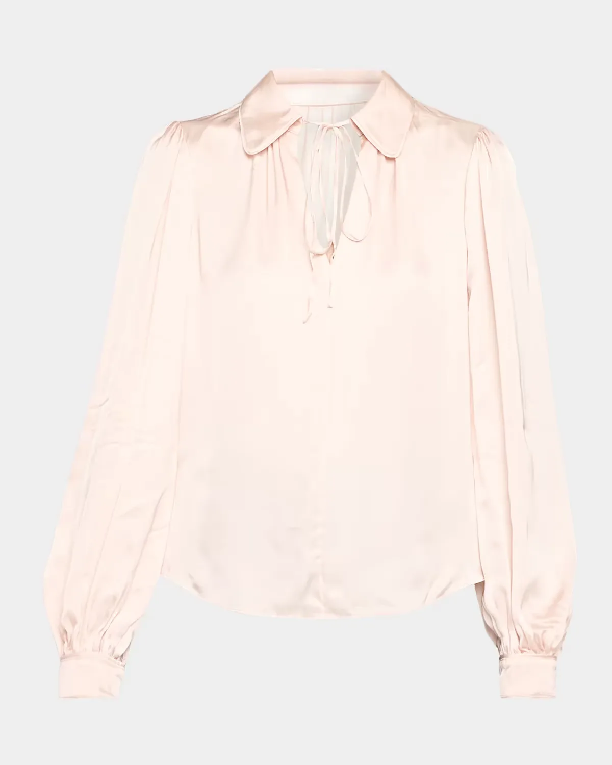 Roanne Tie-Front Satin Blouse by ALICE + OLIVIA