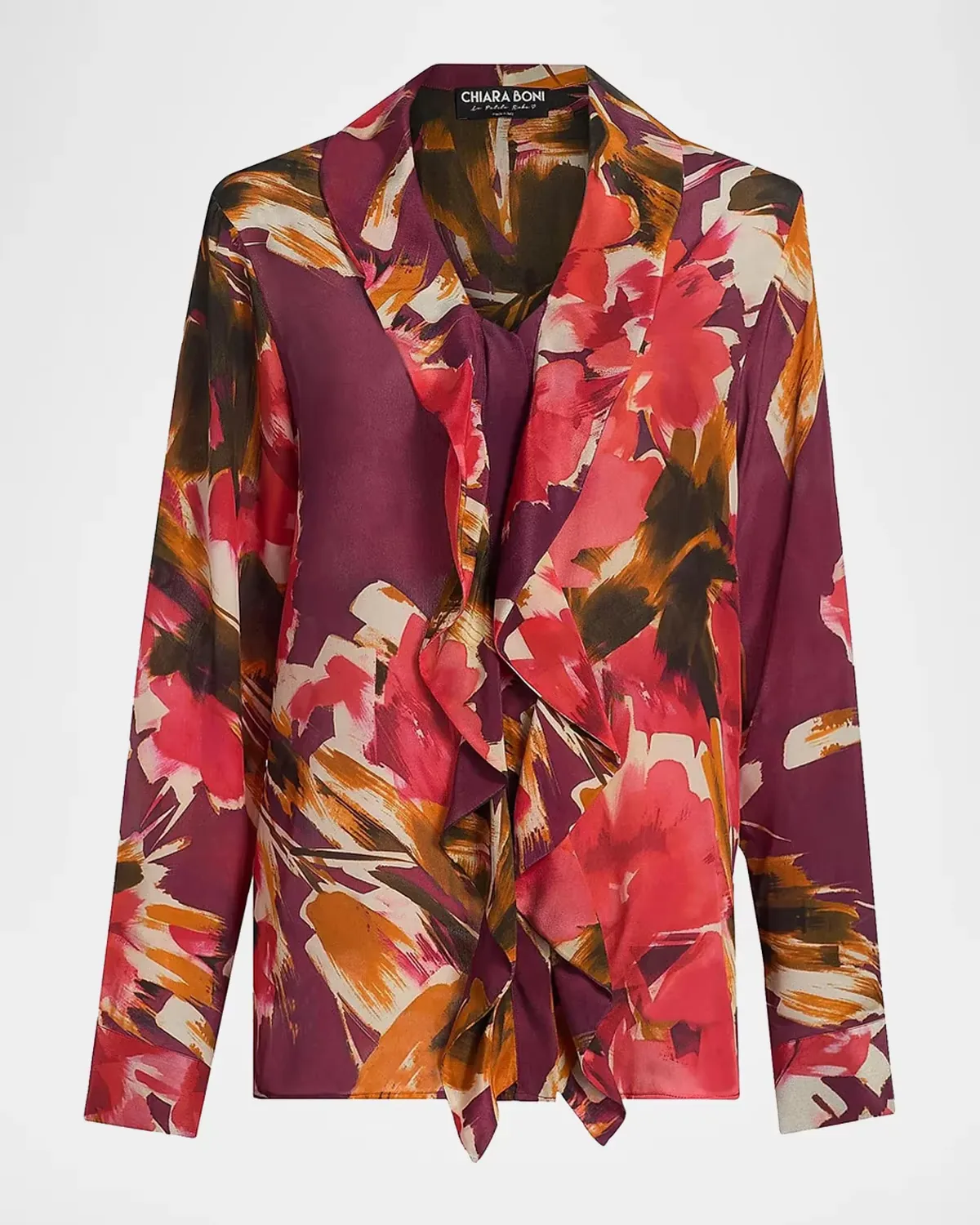 Rottil Floral Silk Chiffon Top by Chiara Boni La Petite Robe
