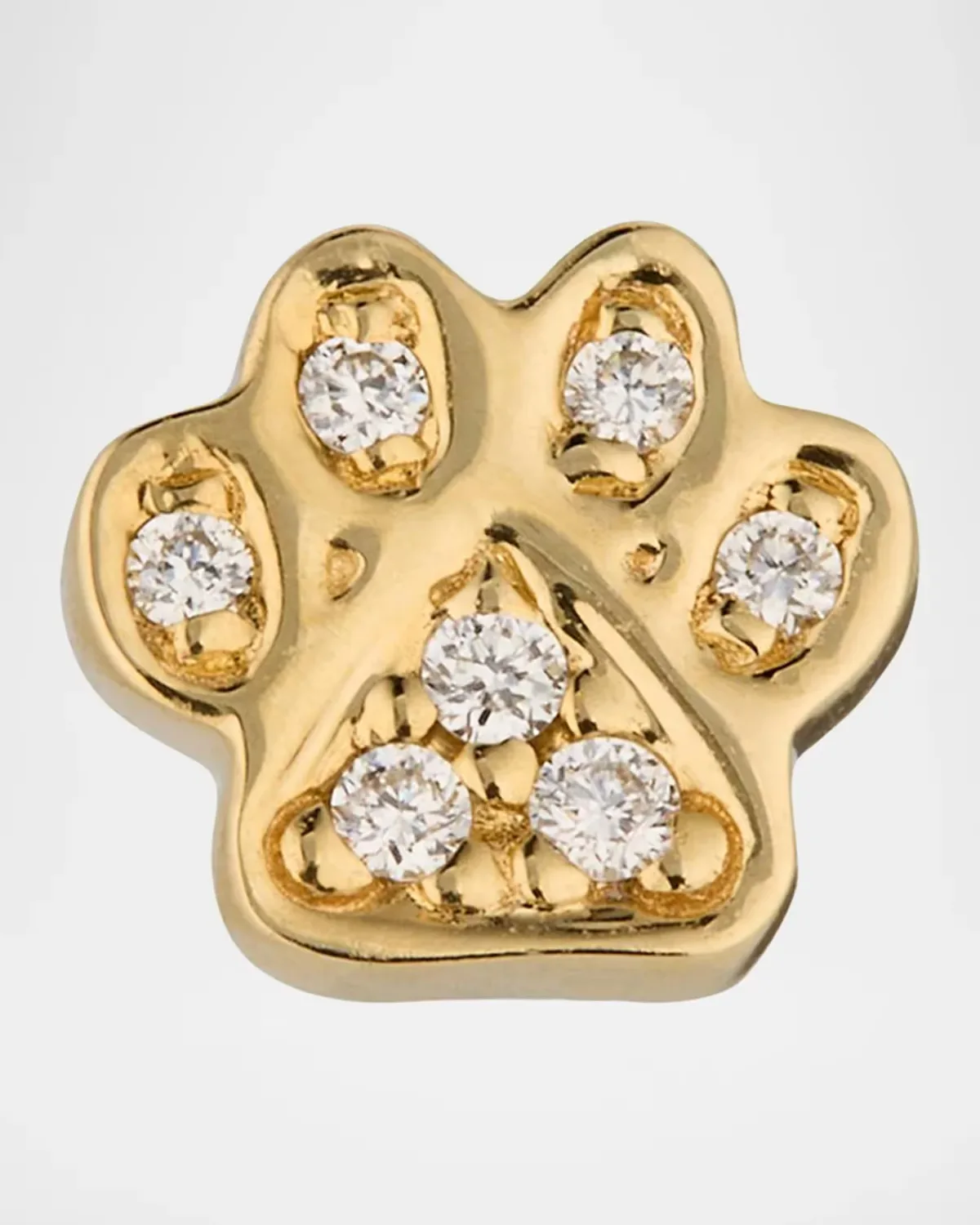 14K Gold & Diamond Mini Paw Stud Earring, Single by Sydney Evan