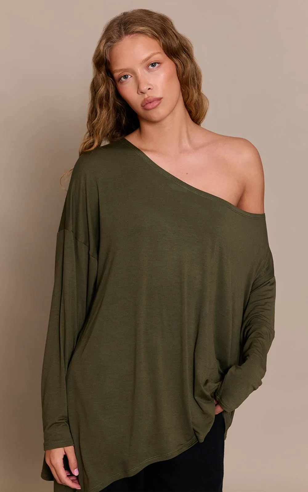 Soft Jersey Oversized Slouchy Long Sleeve Top by PrettyLittleThing