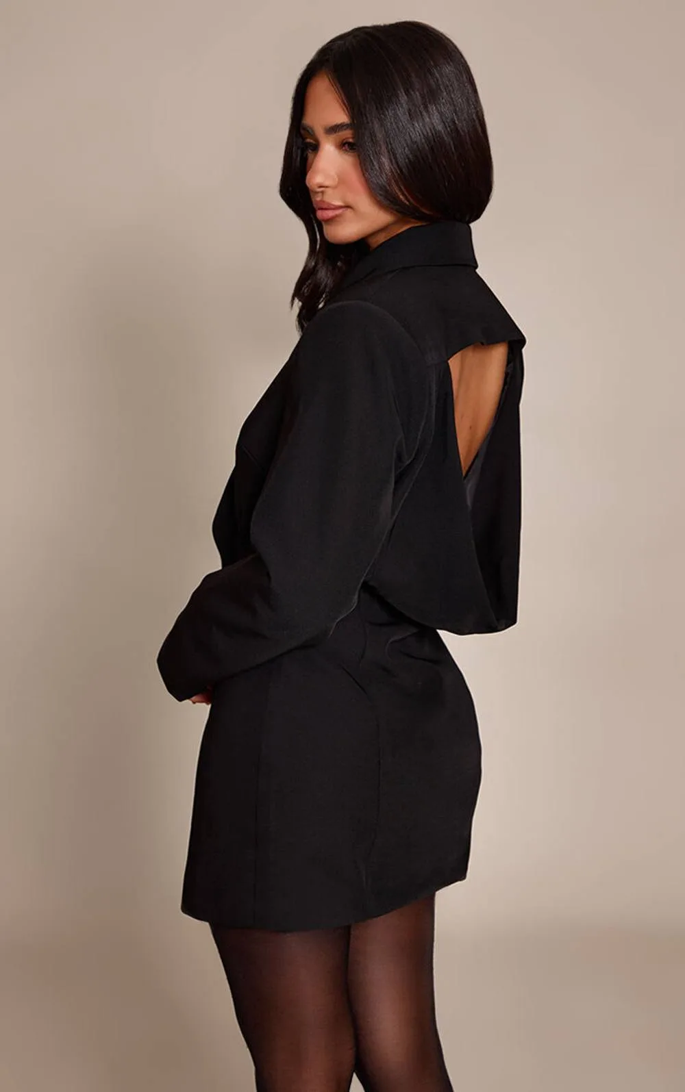 Open Back Drape Blazer Dress by PrettyLittleThing