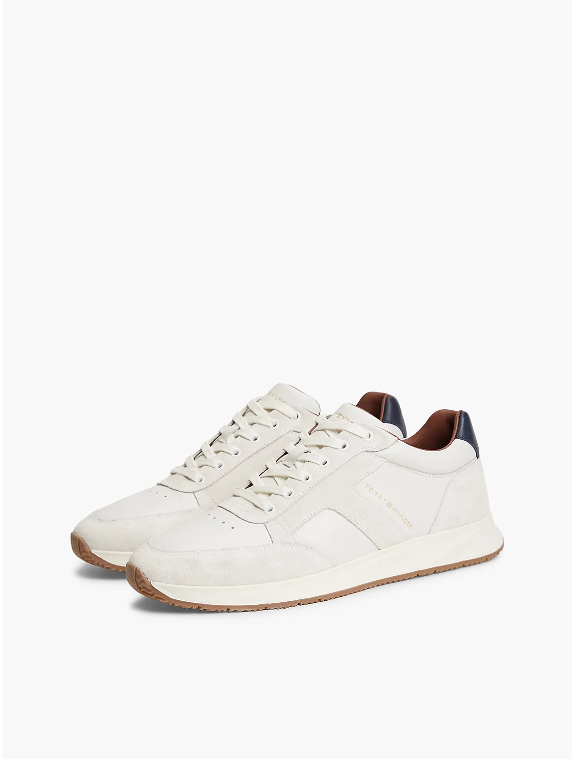 T-Logo Mixed-Leather Runner Sneaker by Tommy Hilfiger