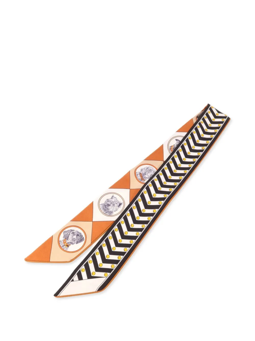 Leather-Trim Silk Scarf by Hermès Pre-Owned