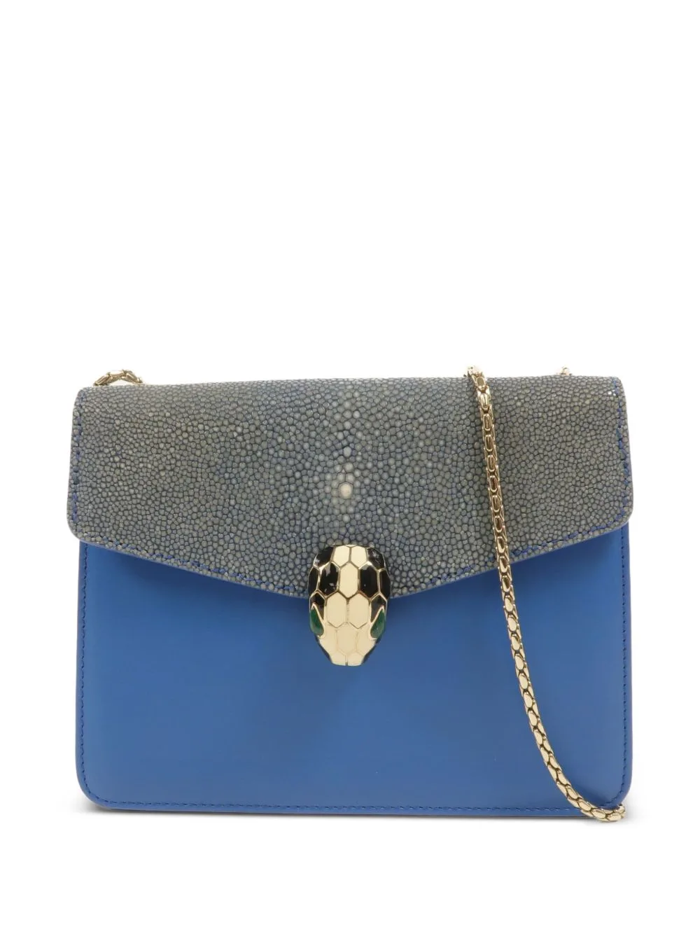 Serpenti Forever Stingray-Panel Messenger Bag by Bvlgari Pre-Owned