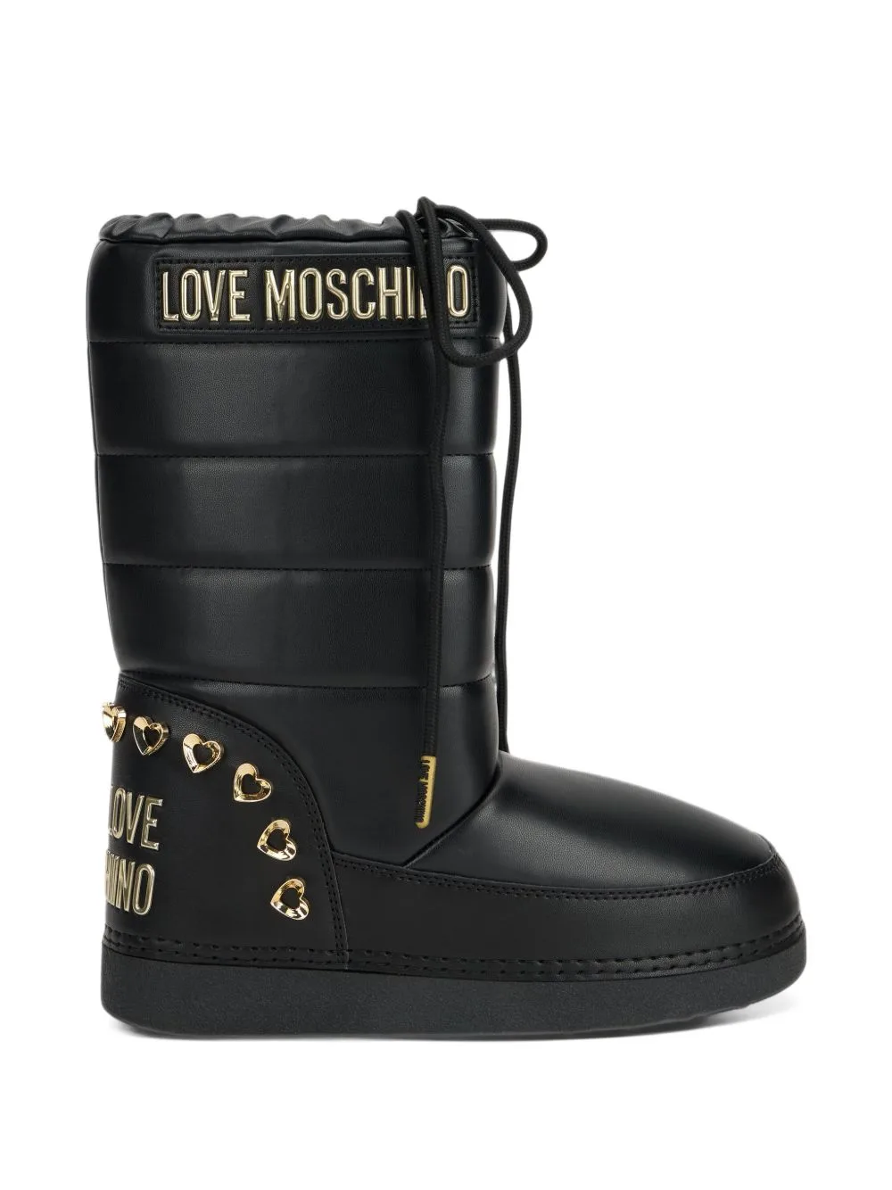 Quilted Heart-Embellished Boots by Love Moschino