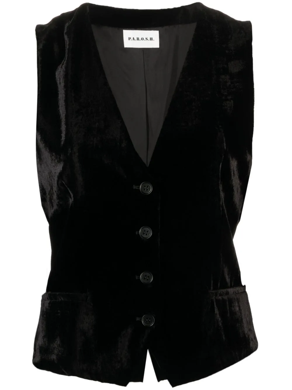 V-Neck Velvet Waistcoat by P.A.R.O.S.H.