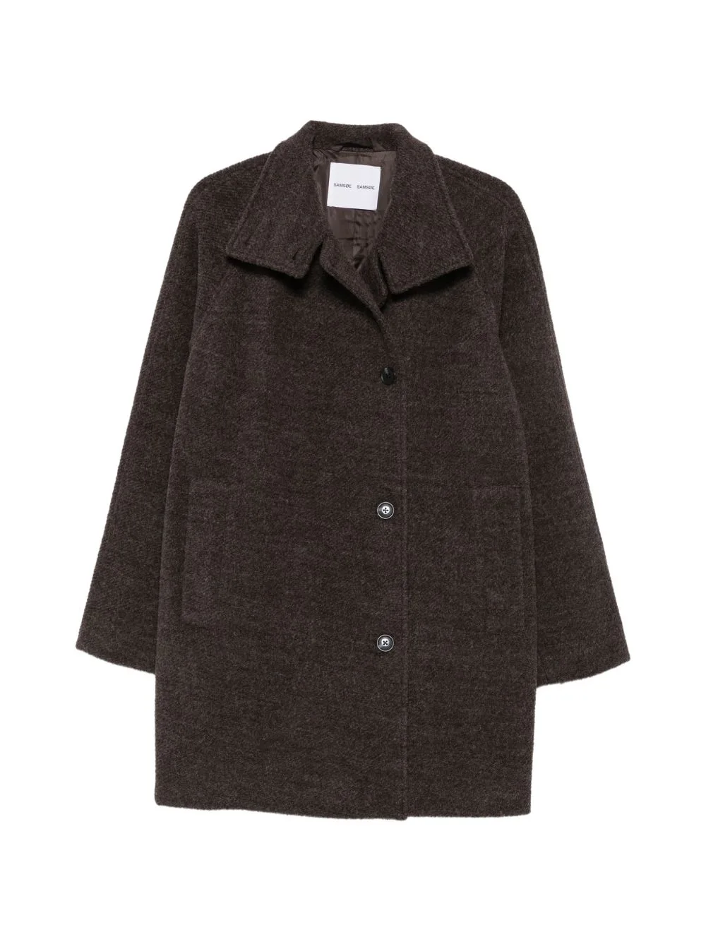 High-Neck Button-Up Coat by SAMSOE SAMSOE