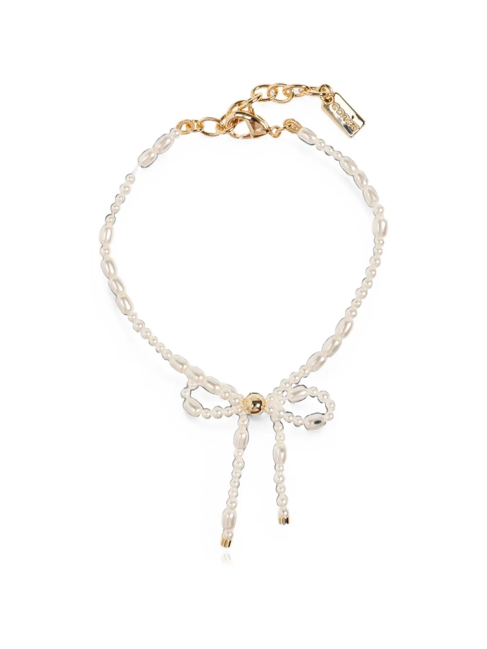 Bow-Detail Faux-Pearl Bracelet by Coach